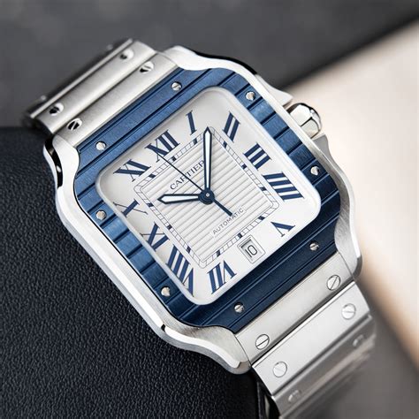 cartier montres santos|cartier santos blue bezel.